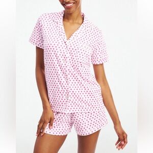Roller Rabbit Pink Hearts Polo Pajama Set